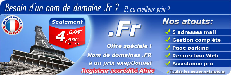 Engregistrer votre nom de domaine.