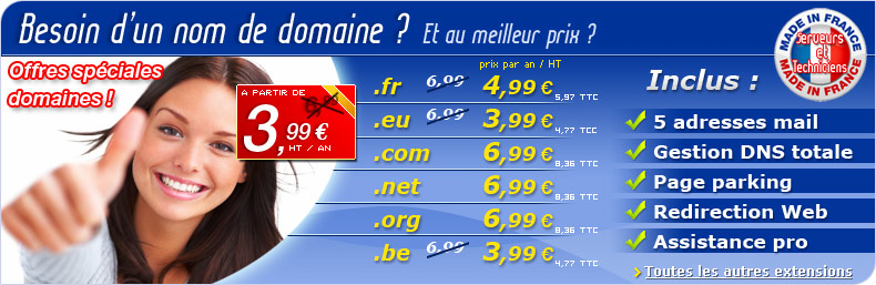 Engregistrer votre nom de domaine.