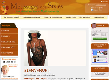 Boutique en ligne Métissages des styles