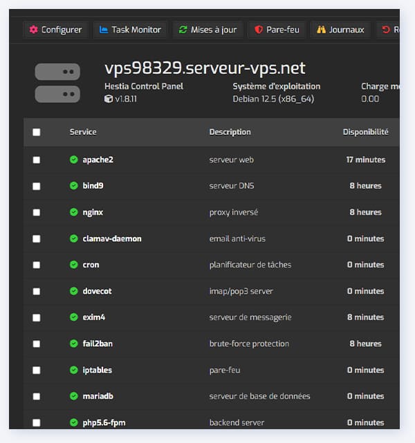 Technologies de Performance Web avec HestiaCP