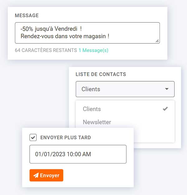 Un panel efficace pour envoyer des SMS en nombre simplement