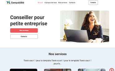 Site web professionnel pour consultant, présentant services, expertise et témoignages clients.