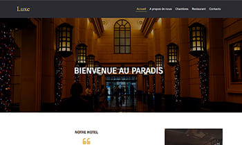 Template site Hôtel de luxe